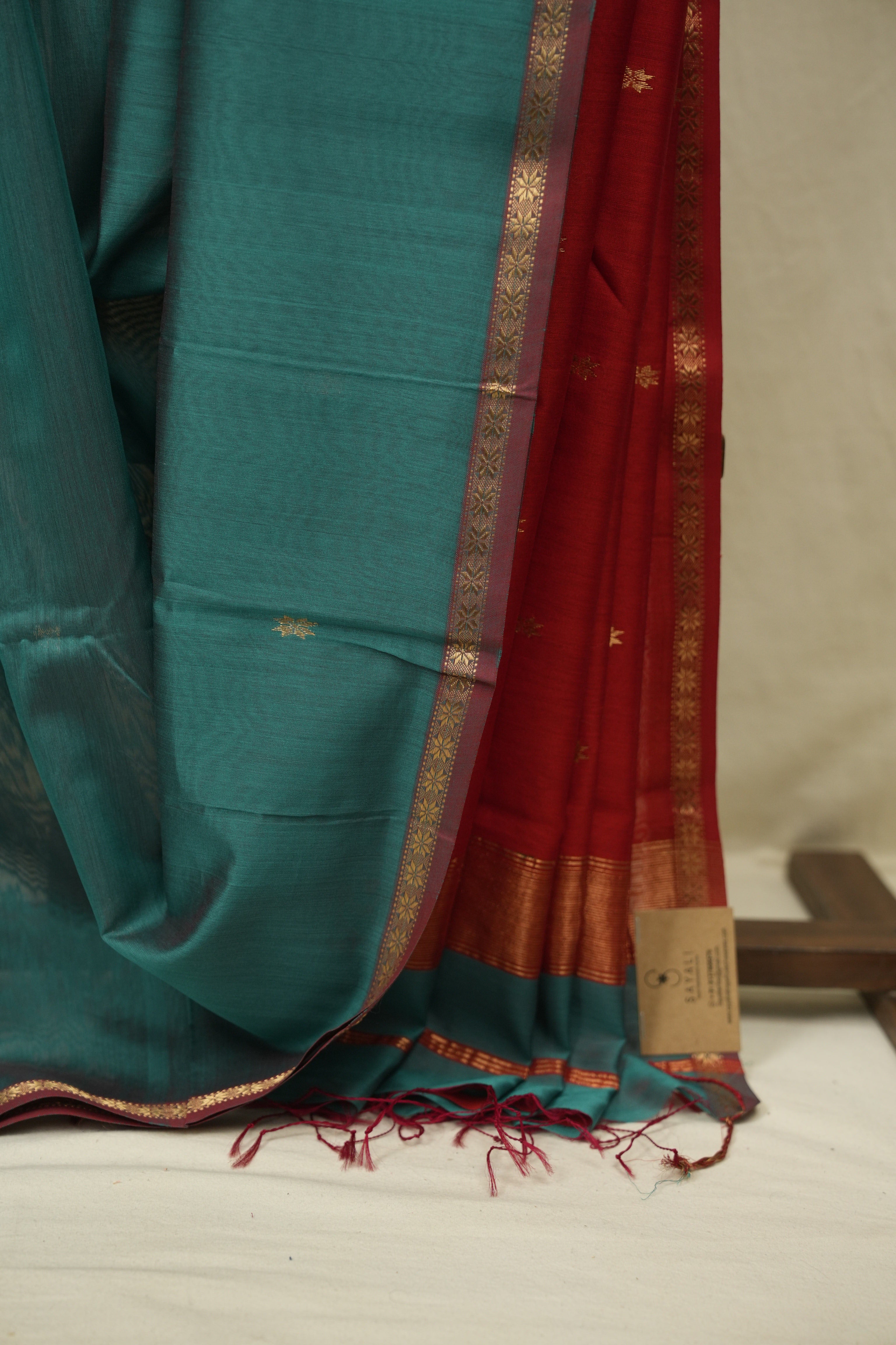 Teal Green Maheshwari Saree - SRTGMS1391