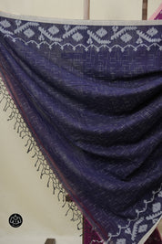 Magenta Bengal Cotton Jamdani Saree - SRMBCJS255