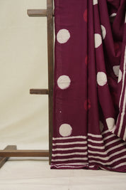Wine HBP Cotton Saree - SRWCS3245