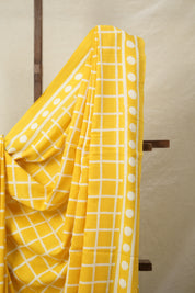 Yellow HBP Cotton Saree - SRYCS3096