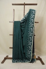 Green Bengal Cotton Jamdani Saree - SRGBCJS252