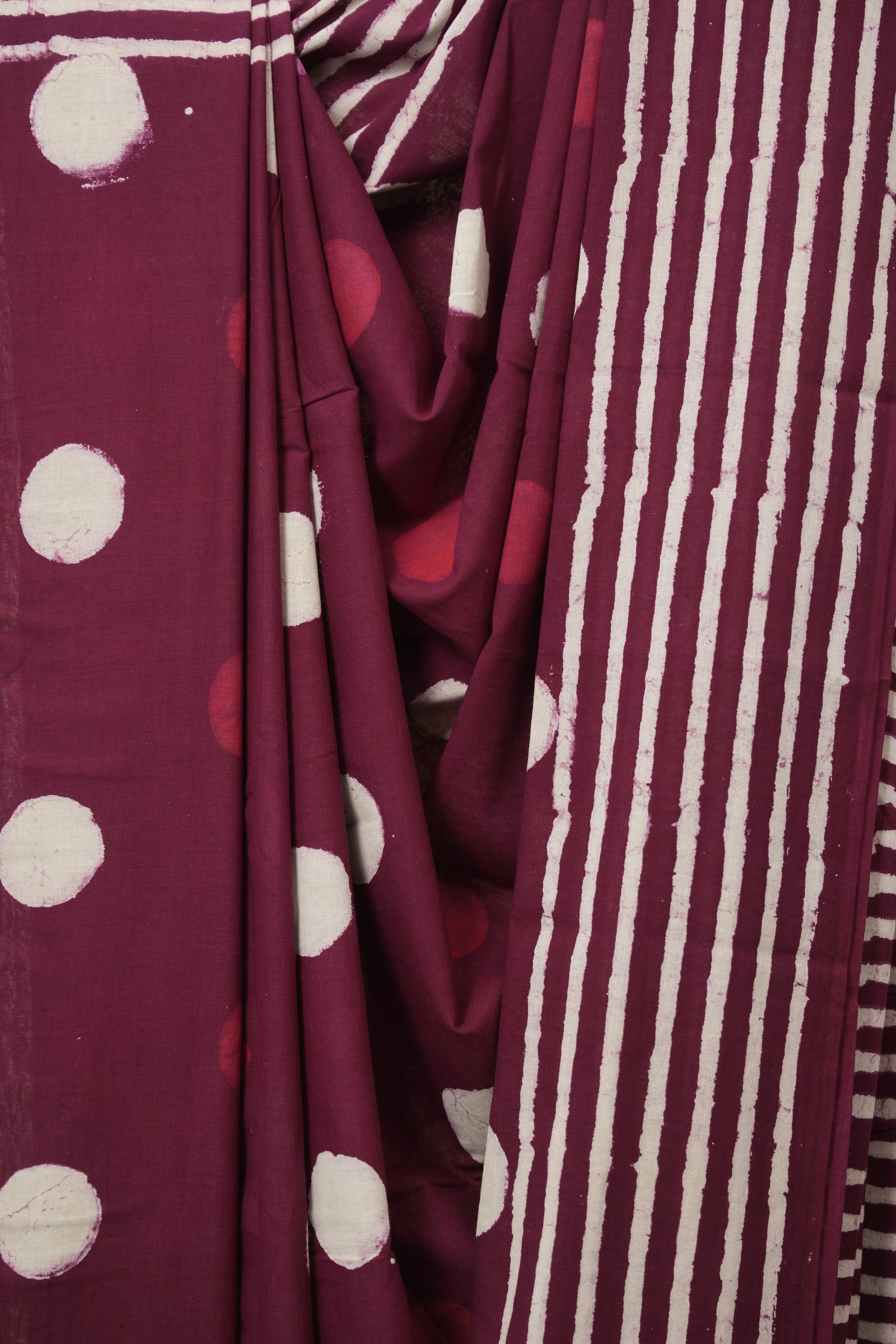 Wine HBP Cotton Saree - SRWCS3245