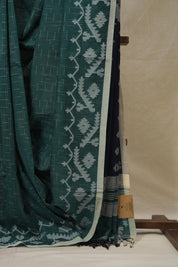 Green Bengal Cotton Jamdani Saree - SRGBCJS252