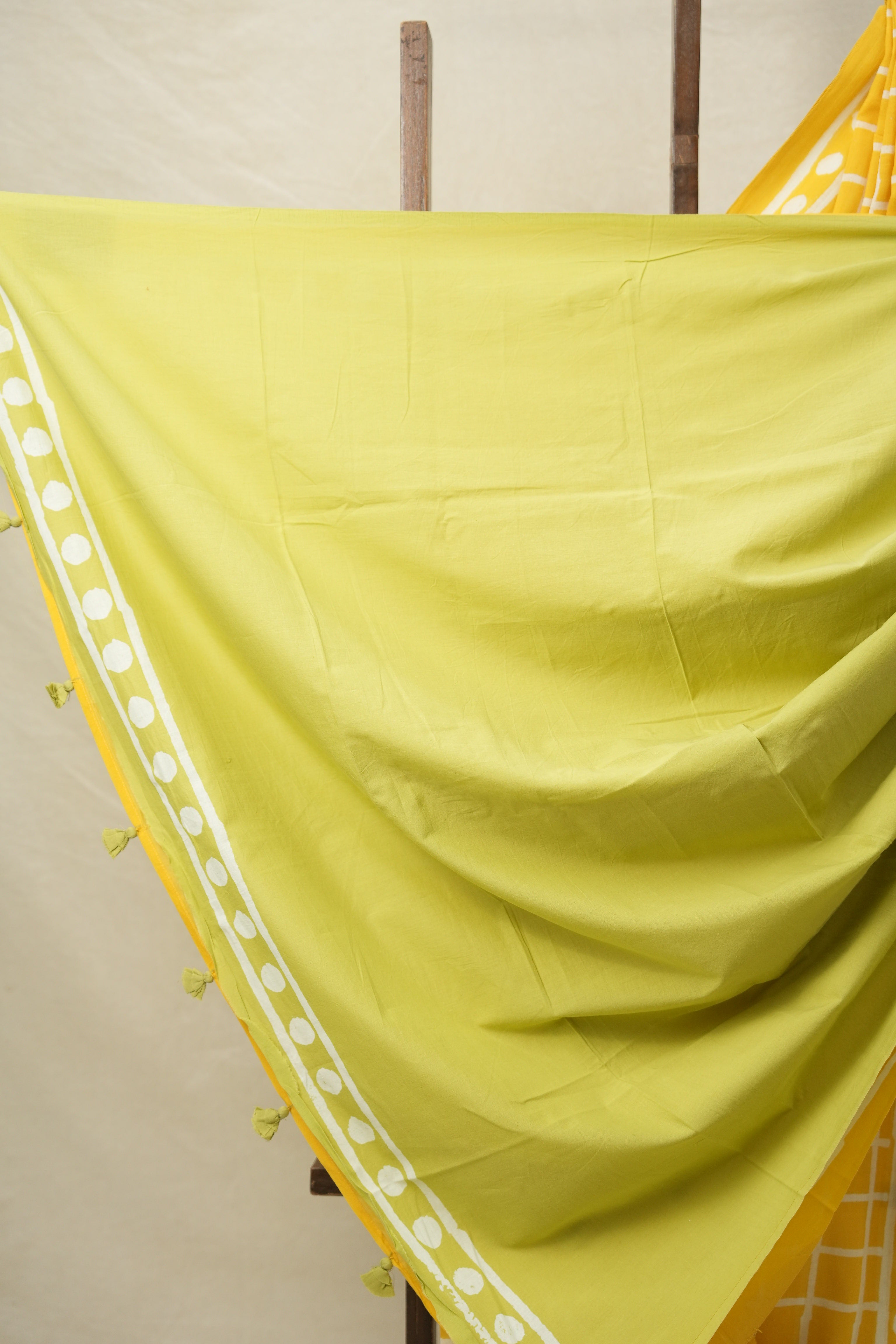 Yellow HBP Cotton Saree - SRYCS3096