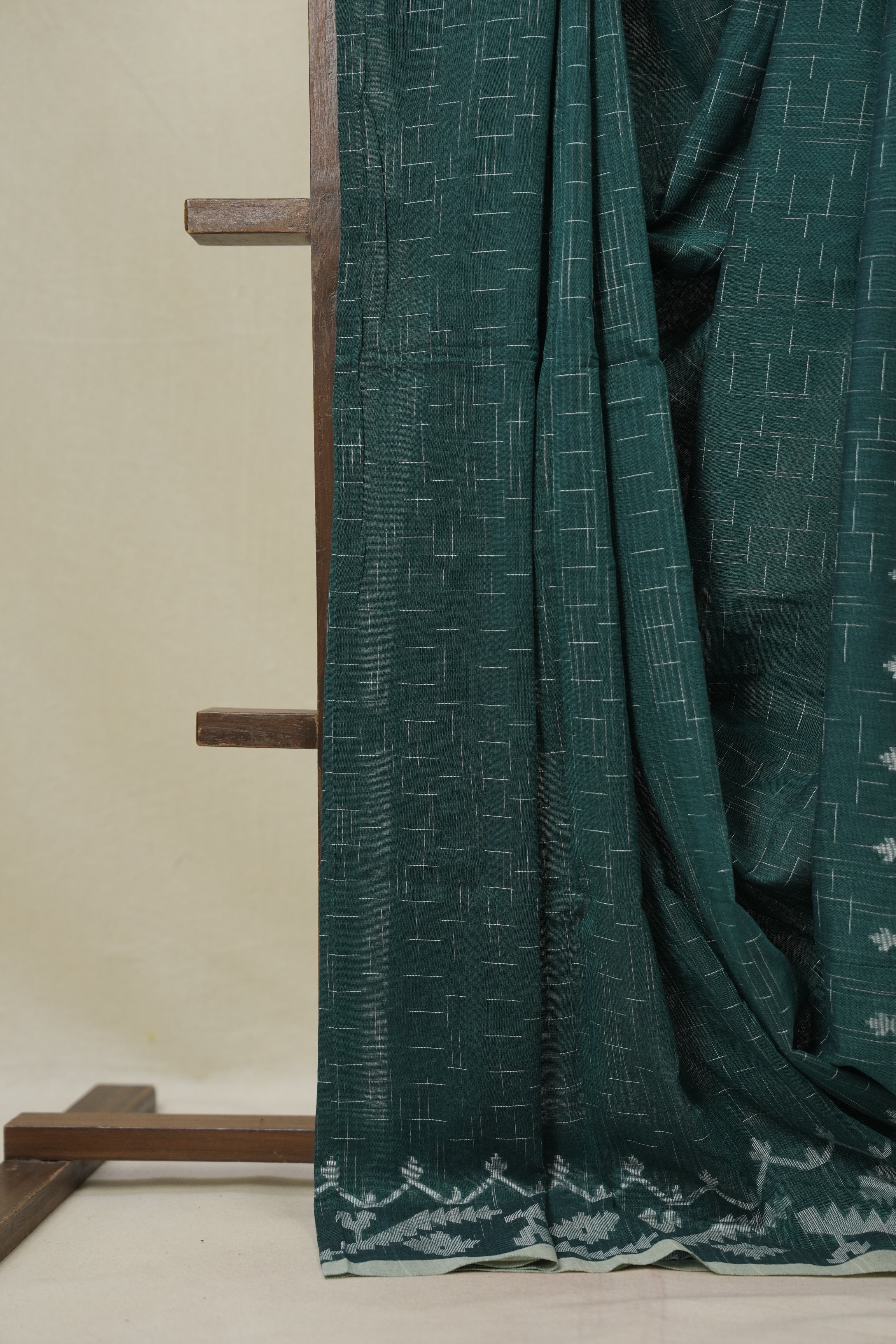 Green Bengal Cotton Jamdani Saree - SRGBCJS252