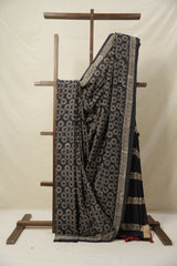Black HBP Cotton Saree - SRBCS3093