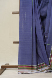 Blue Cotton Ilkal Saree With Gayatri Border - SRBCIS845