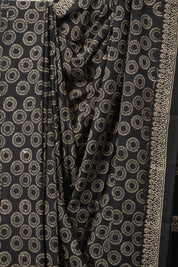 Black HBP Cotton Saree - SRBCS3093
