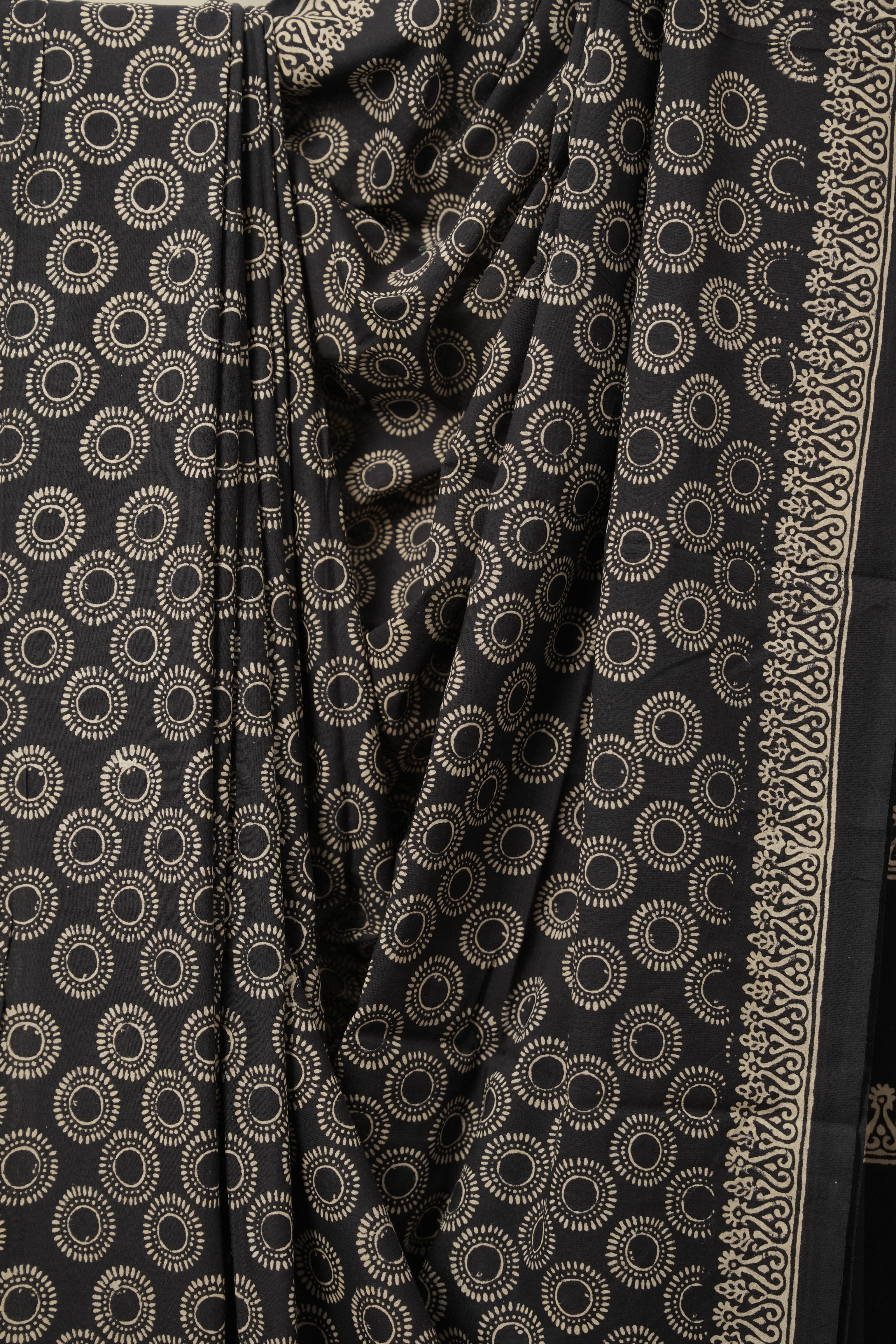 Black HBP Cotton Saree - SRBCS3093