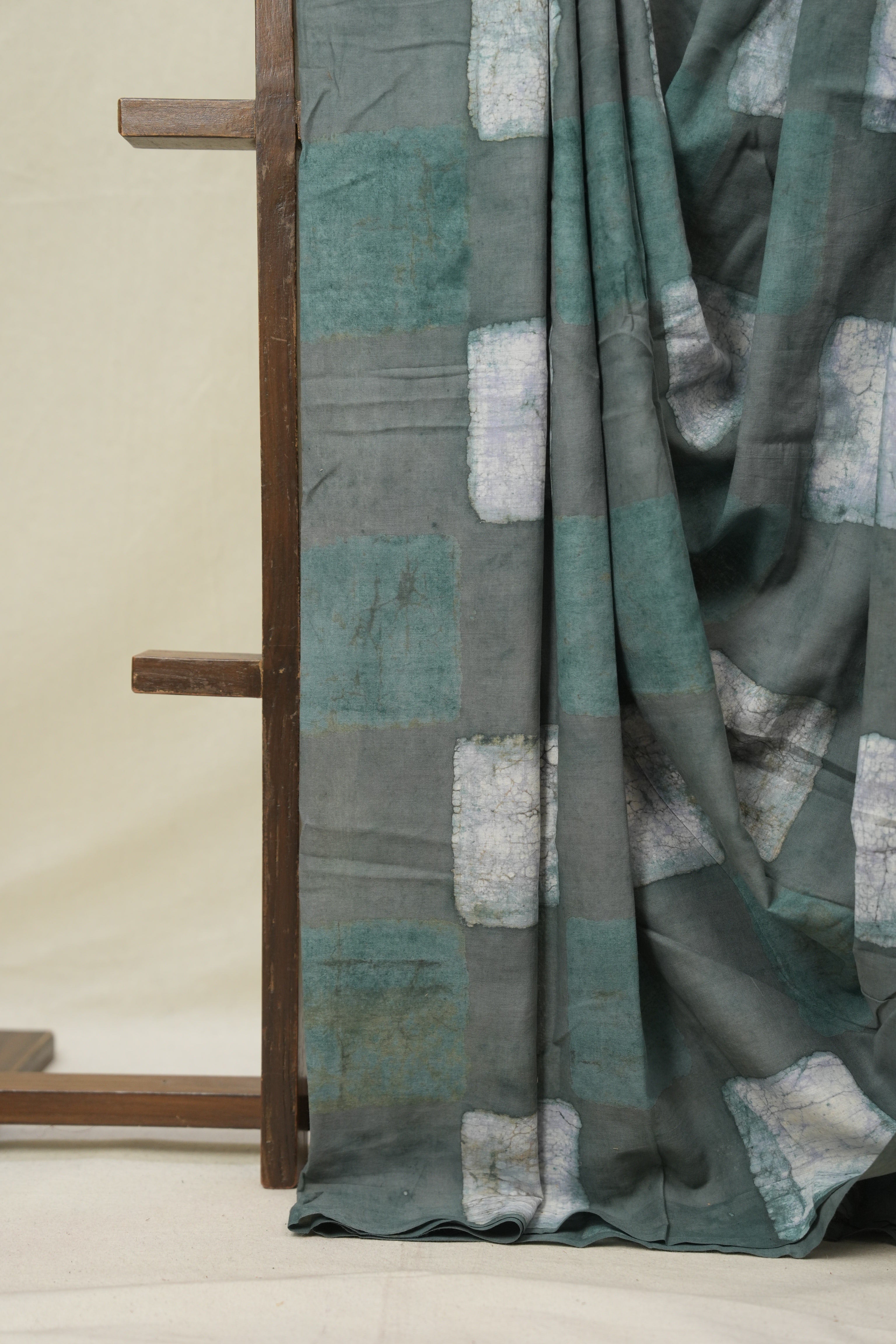 Dusty Green HBP Cotton Saree - SRDGCS3246