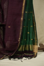 Wine Maheshwari Saree - SRWMS1394