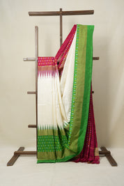 Tri Colour Pochampalli Silk Ikat Saree - SRTCPSIS196