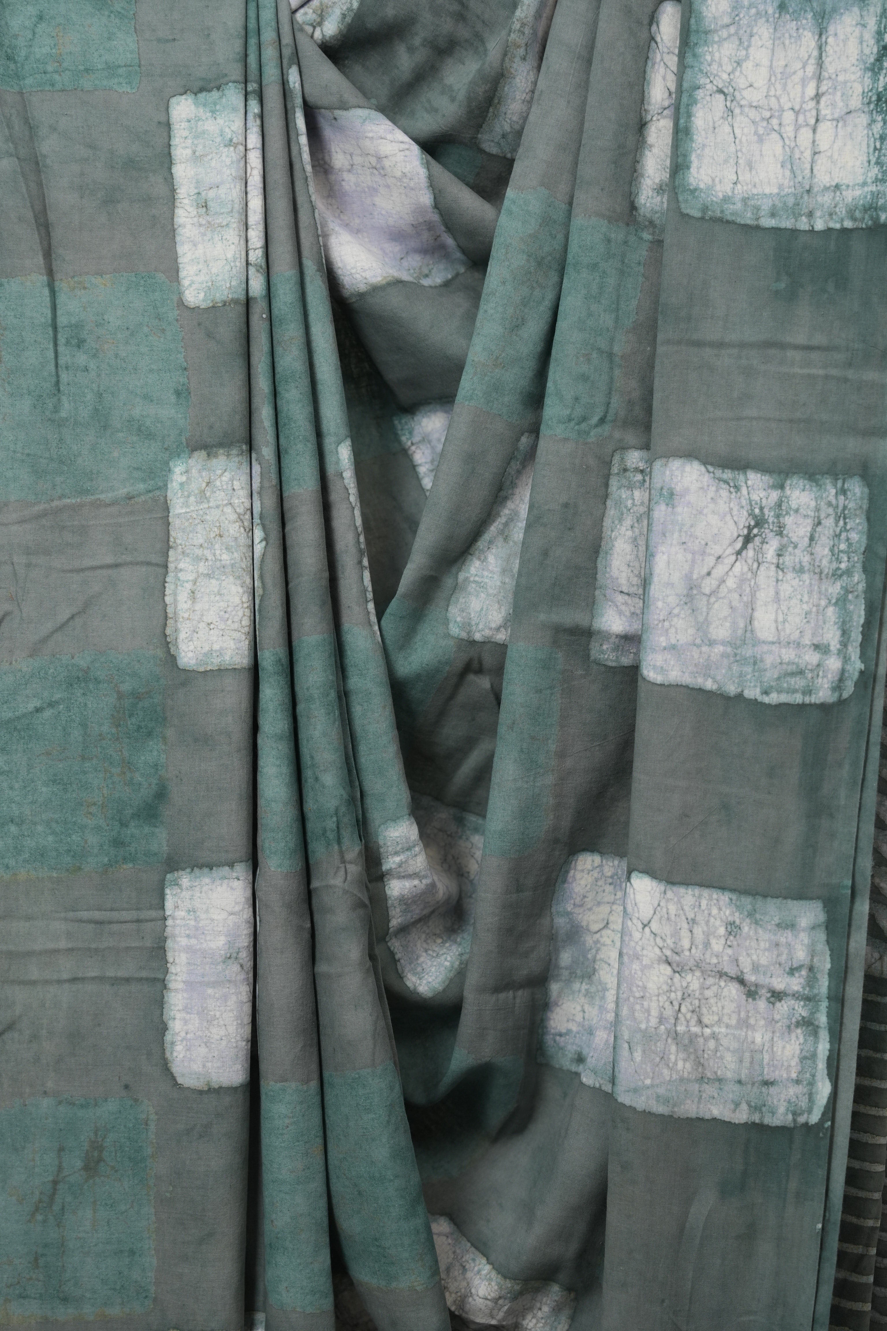 Dusty Green HBP Cotton Saree - SRDGCS3246