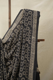 Black HBP Cotton Saree - SRBCS3093