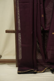 Wine Maheshwari Saree - SRWMS1394