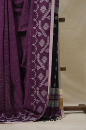 Purple Bengal Cotton Jamdani Saree - SRPBCJS258