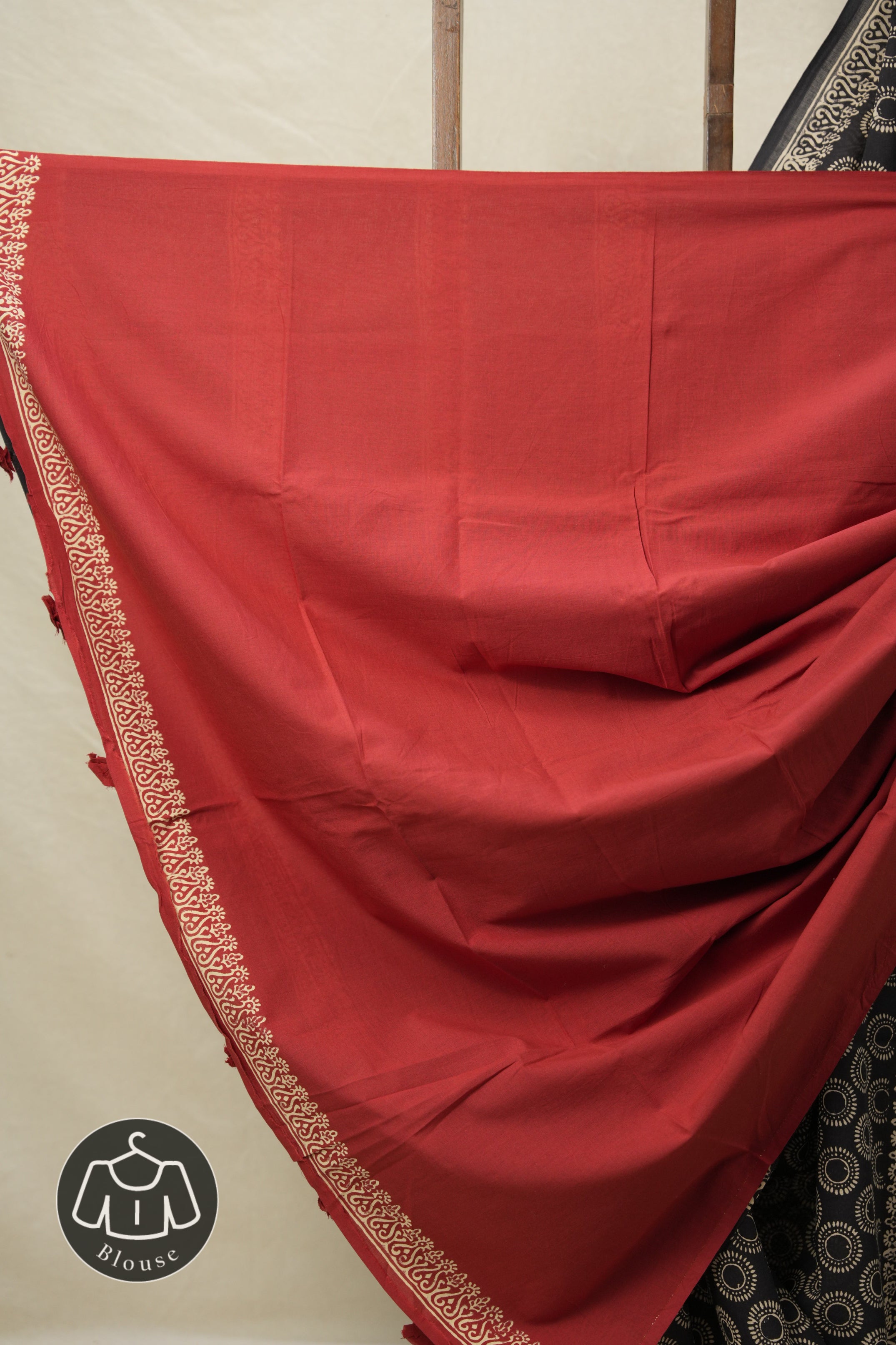 Black HBP Cotton Saree - SRBCS3093