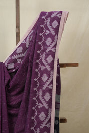 Purple Bengal Cotton Jamdani Saree - SRPBCJS258