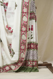 White HBP Cotton Saree - SRWCS3247