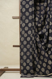 Black Cream HBP Cotton Saree - SRBCCS3097