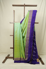 Dual Tone Mint Pochampalli Silk Ikat Saree - SRDTMPSIS328