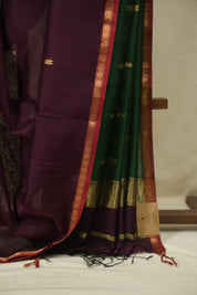 Wine Maheshwari Saree - SRWMS1382