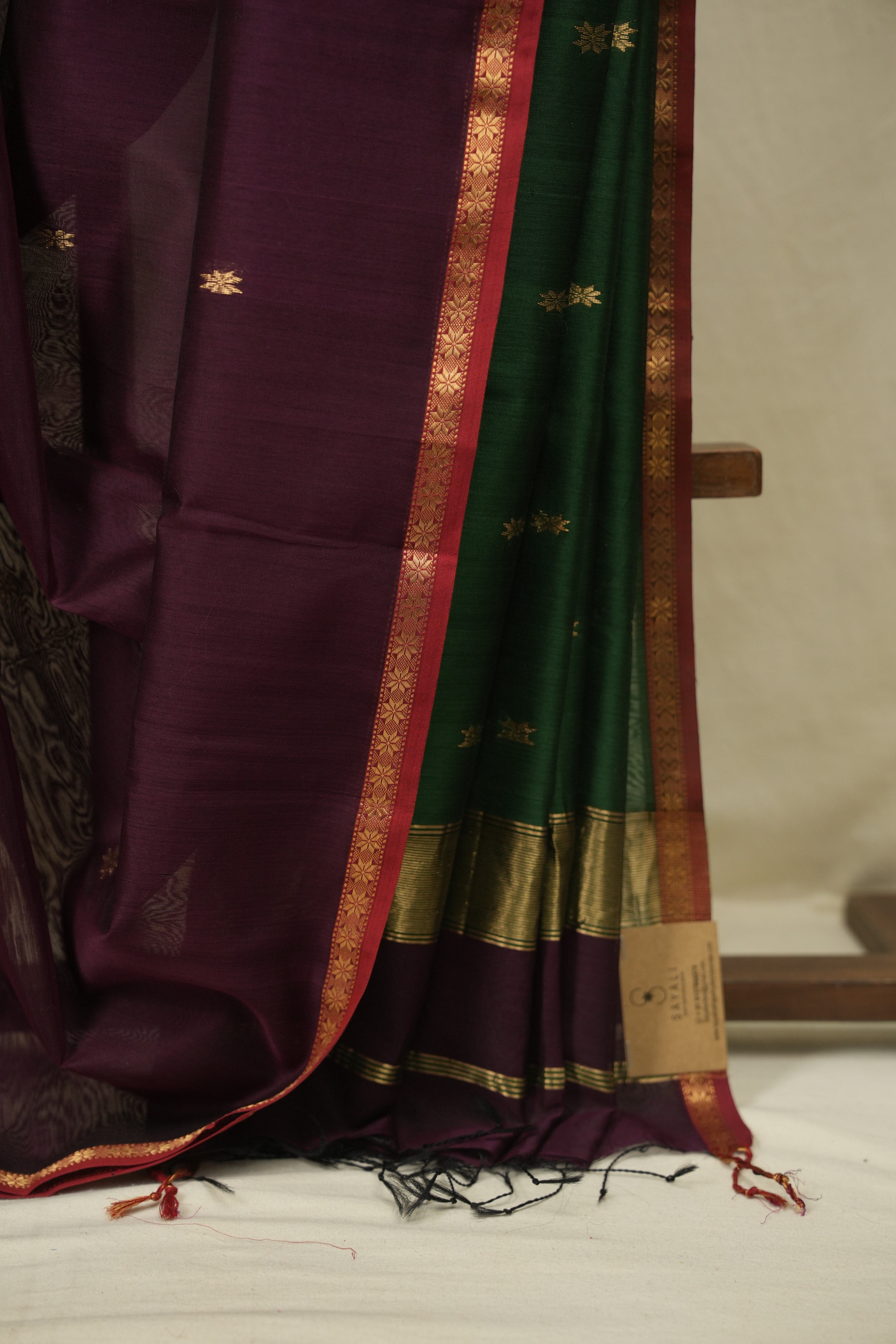 Wine Maheshwari Saree - SRWMS1382