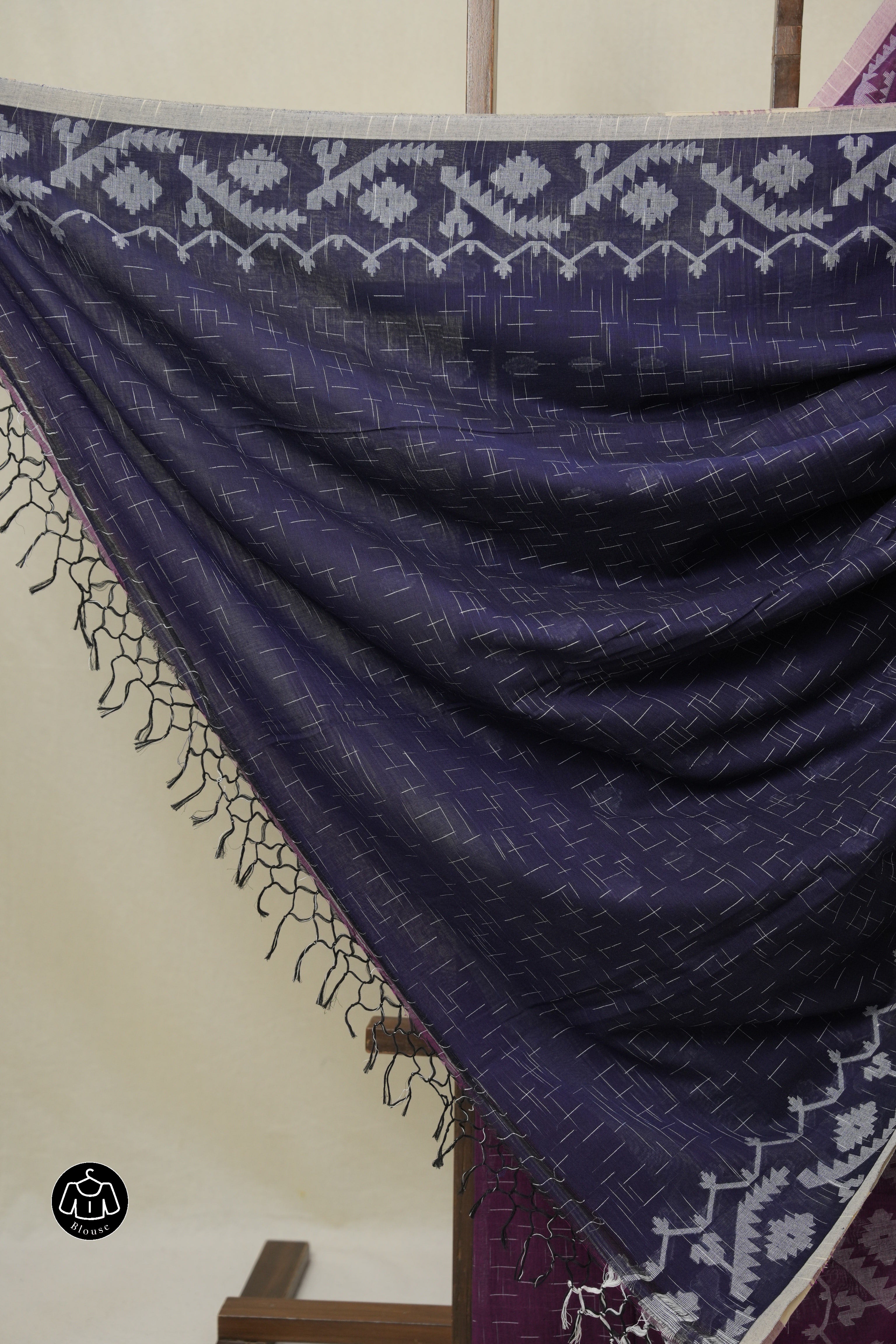 Purple Bengal Cotton Jamdani Saree - SRPBCJS258