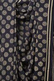 Black Cream HBP Cotton Saree - SRBCCS3097