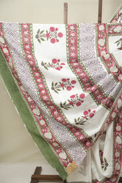 White HBP Cotton Saree - SRWCS3247