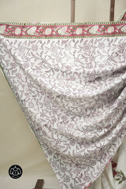 White HBP Cotton Saree - SRWCS3247