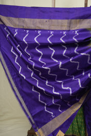 Dual Tone Mint Pochampalli Silk Ikat Saree - SRDTMPSIS328