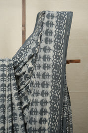 Grey-White HBP Cotton Saree - SRGWCS2761