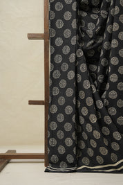 Black White HBP Cotton Saree - SRBWCS3100