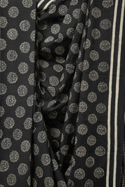Black White HBP Cotton Saree - SRBWCS3100
