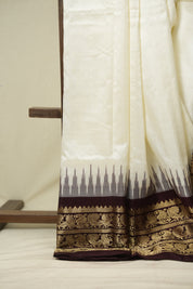White Pochampalli Silk Ikat Saree - SRWPSIS320
