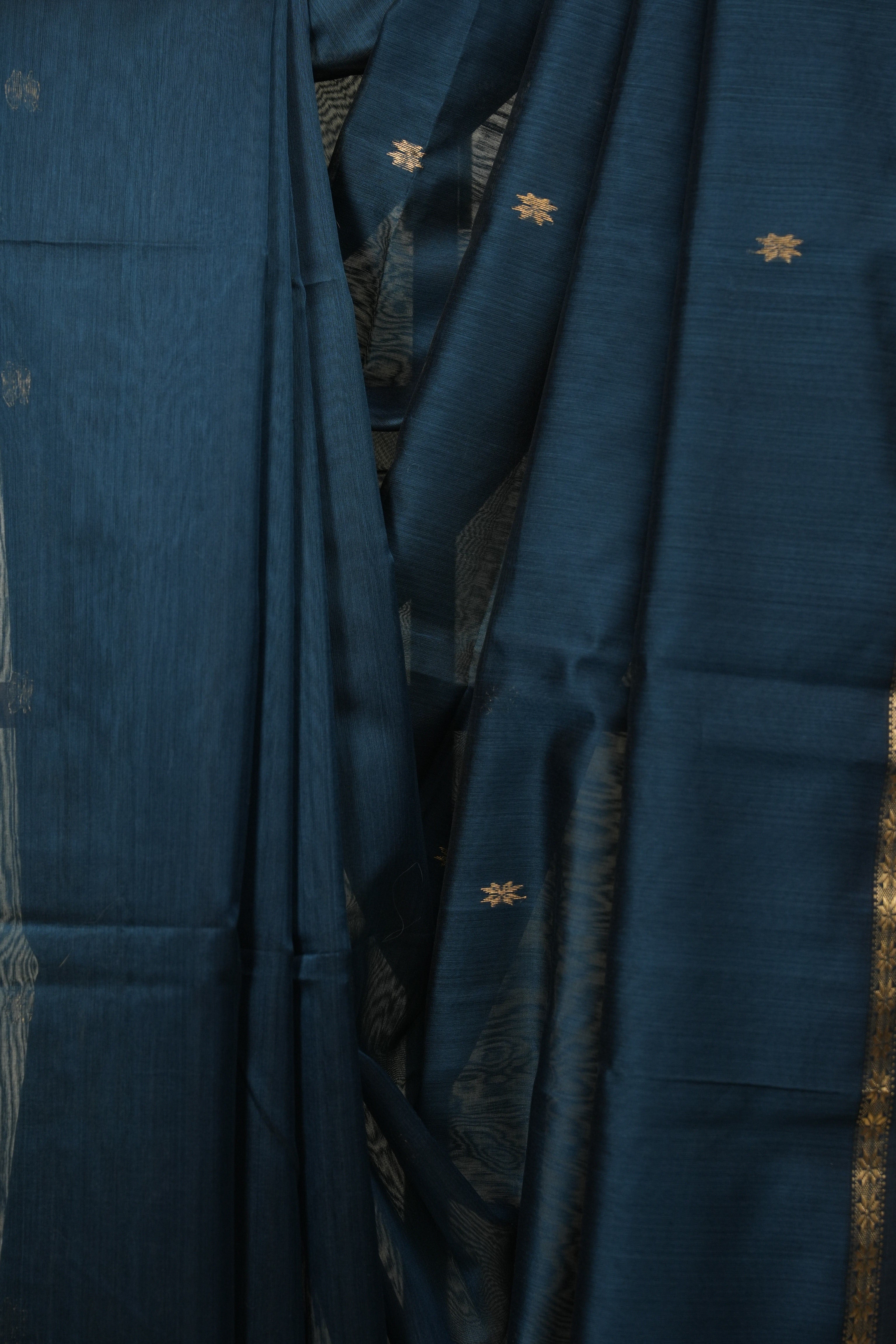 Peacock Blue Maheshwari Saree - SRPBMS1378
