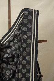 Black White HBP Cotton Saree - SRBWCS3100