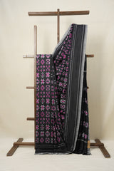 Black Pochampalli Silk Ikat Saree - SRBPSIS192