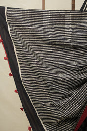Black White HBP Cotton Saree - SRBWCS3100