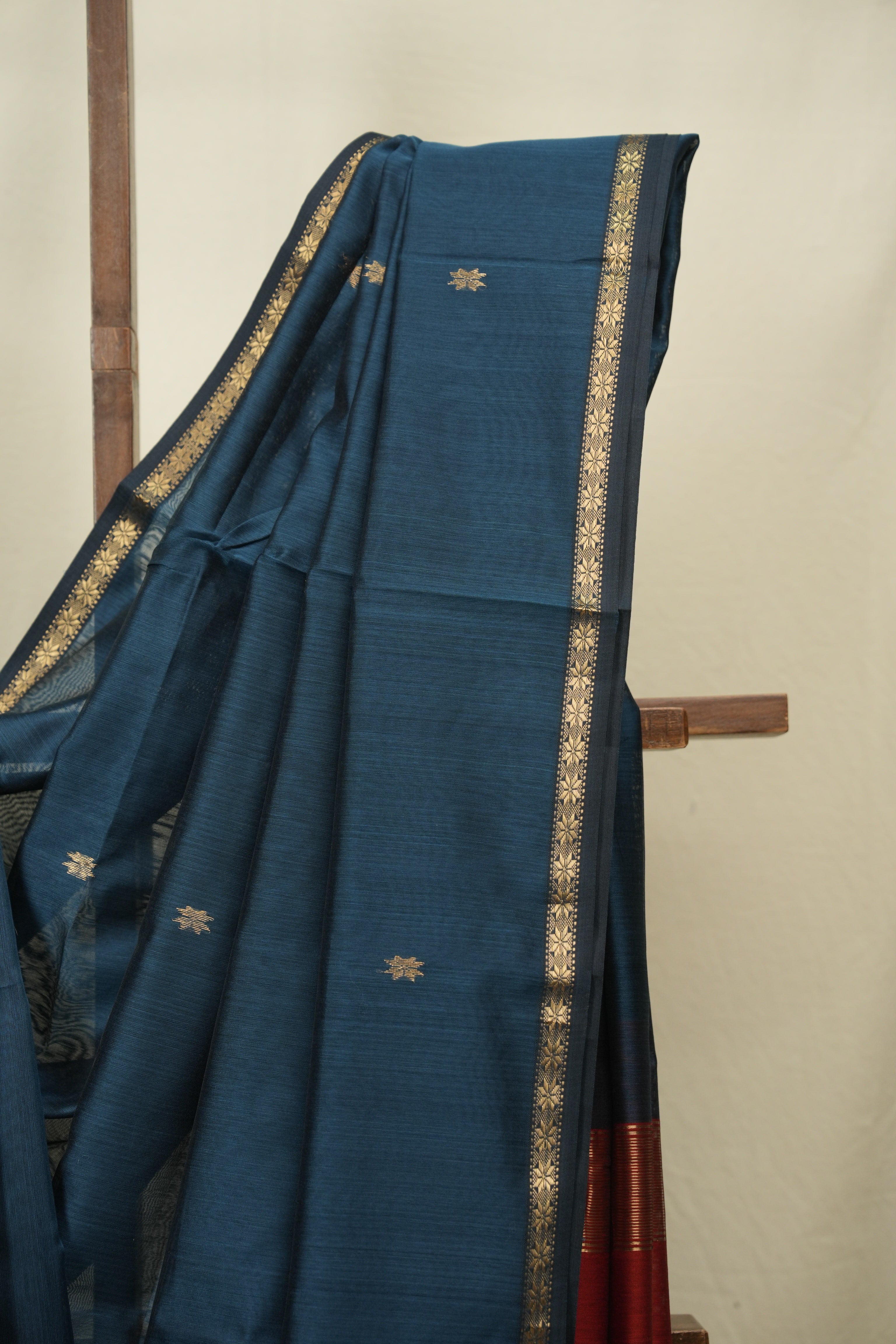 Peacock Blue Maheshwari Saree - SRPBMS1378