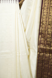 White Pochampalli Silk Ikat Saree - SRWPSIS320