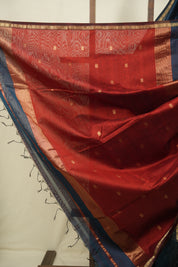 Peacock Blue Maheshwari Saree - SRPBMS1378