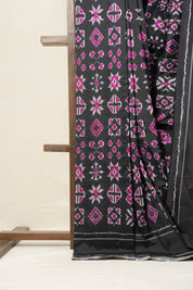 Black Pochampalli Silk Ikat Saree - SRBPSIS192