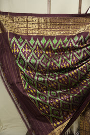 White Pochampalli Silk Ikat Saree - SRWPSIS320