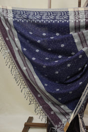 Plum Bengal Cotton Jamdani Saree - SRPBCJS256