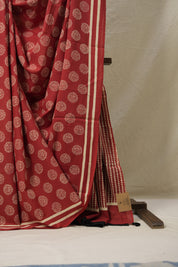 Terracotta Red HBP Cotton Saree - SRTRCS3101