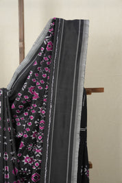 Black Pochampalli Silk Ikat Saree - SRBPSIS192