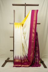 White Pochampalli Silk Ikat Saree - SRWPSIS318