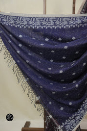 Plum Bengal Cotton Jamdani Saree - SRPBCJS256